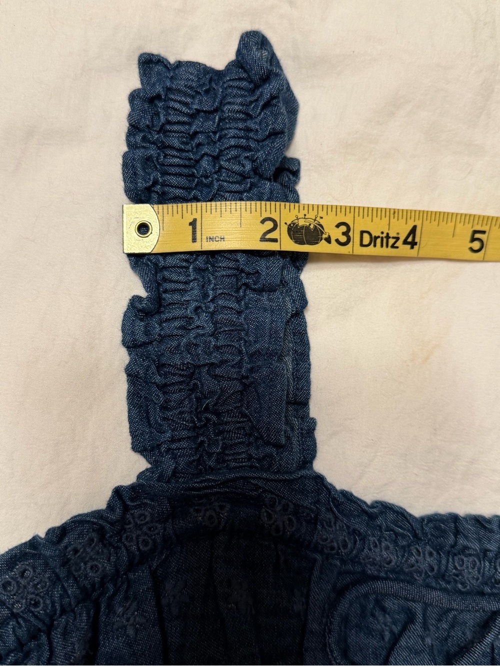 Gap × DÔEN Midi Blue Eyelet Denim Dress Size Large NWT - Picture 4 of 16